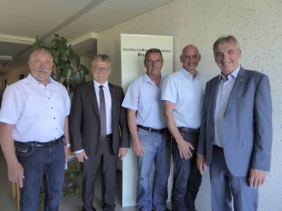 Von links nach rechts: DPolG- VorsitzenderTecquer, MdLHockenberger, Geschftsfhrer Schmitteckert. stellv. Vors. Schlindwein, MdL Karl Klein